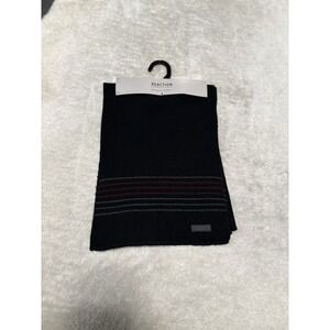 New Kenneth Cole‎ Reaction Mens Black Scarf Striped NWT